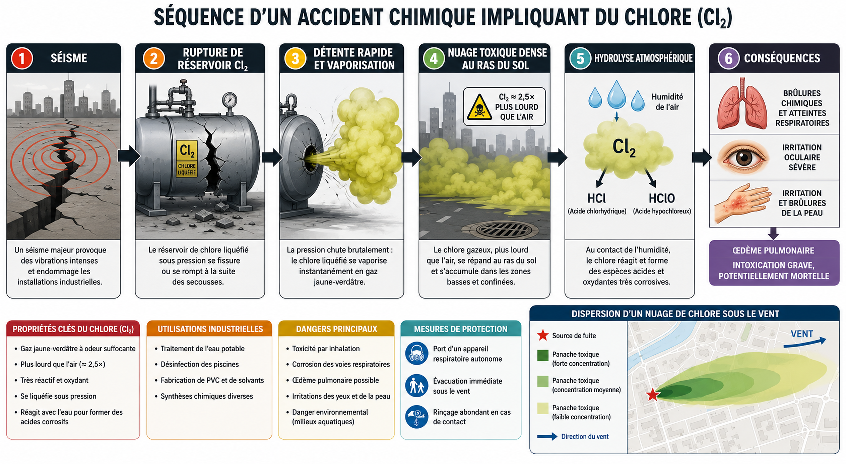 Mécanisme de dispersion du chlore