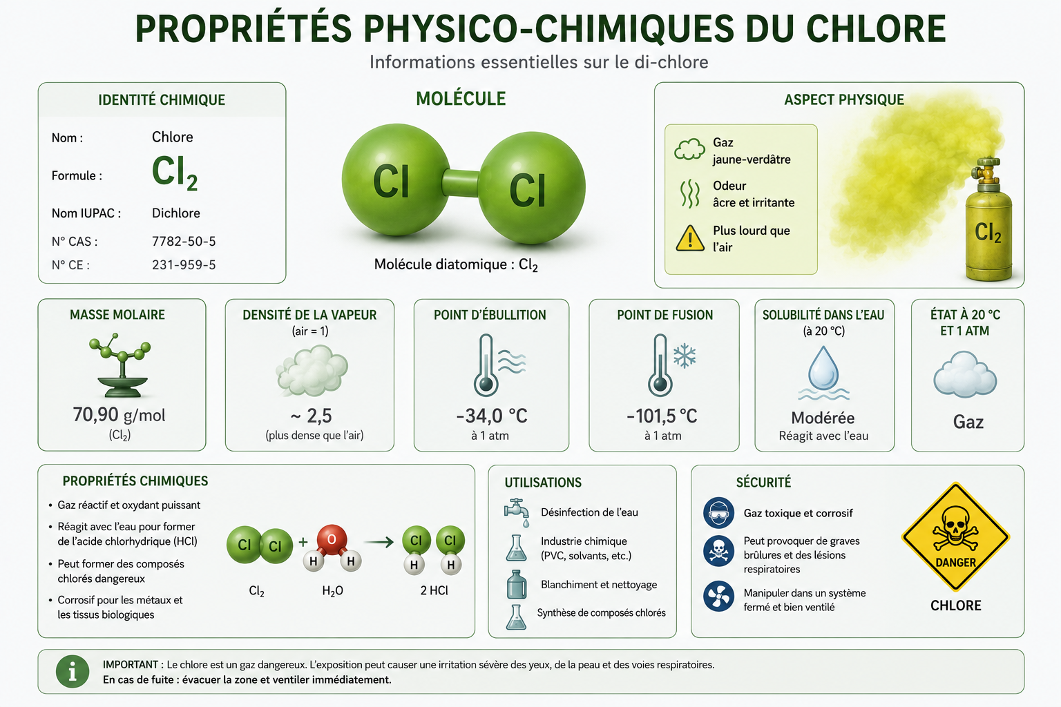 Propriétés du chlore